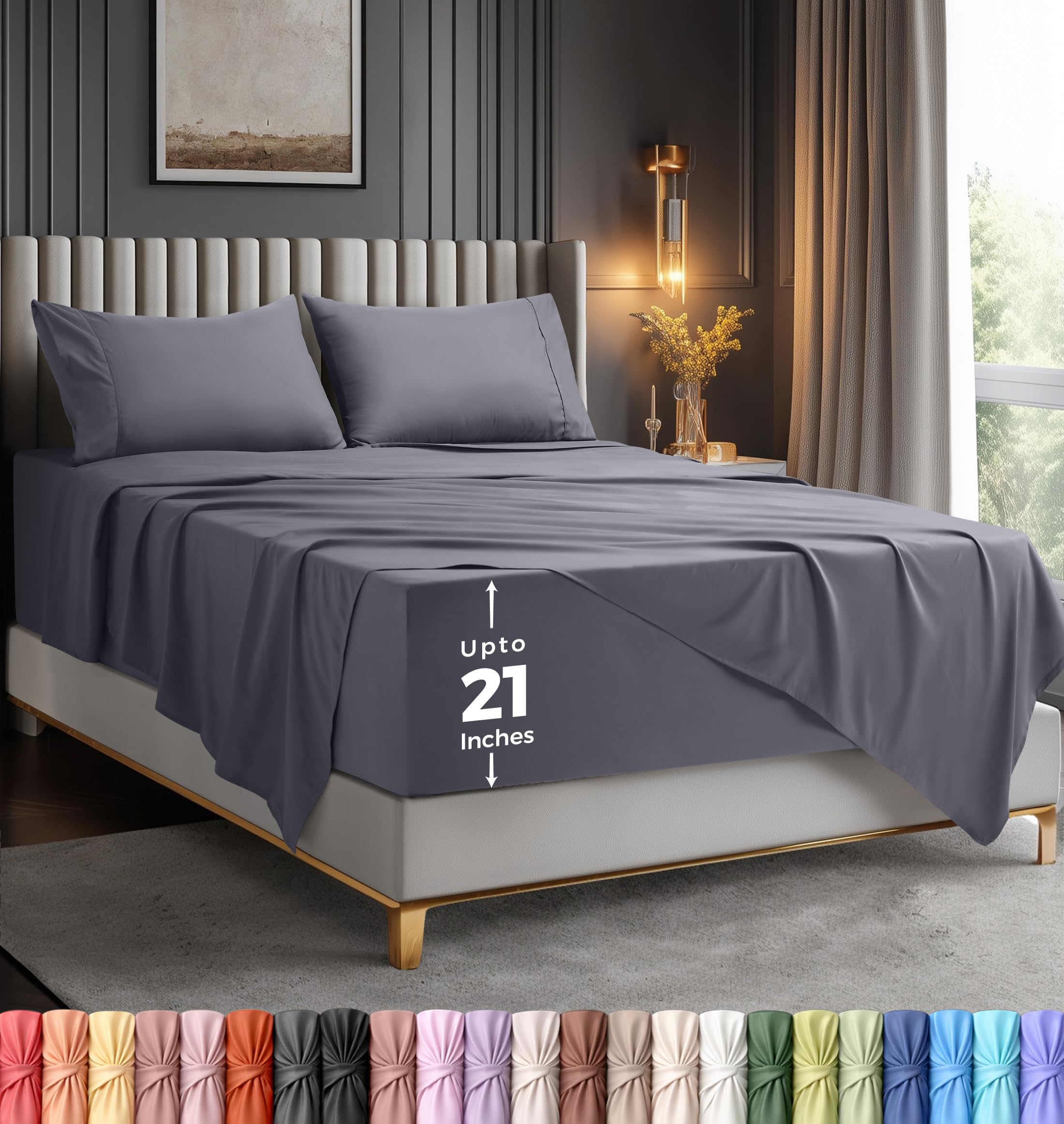 Amazon.co.jp: Utopia Bedding ベッドシーツ6点セット (クイーン